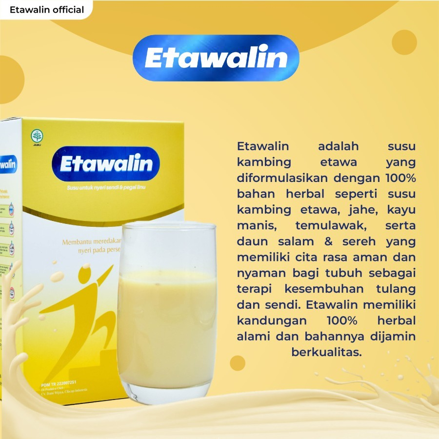 

Etawalin Susu Etawa RESMI BPOM Atasi Nyeri Sendi dan Asam Urat Official 1 Box