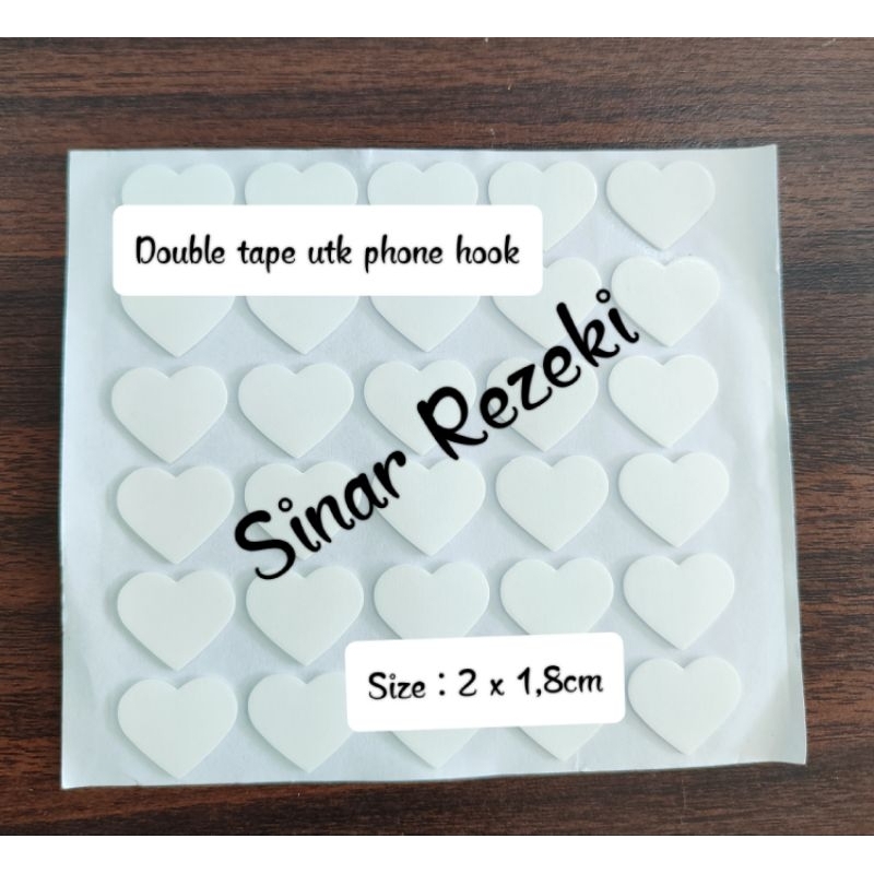 

1 lembar = 30 buah!Stiker tempelan hook/double tape phone hook love/lem tempel cantolan hp strap phone