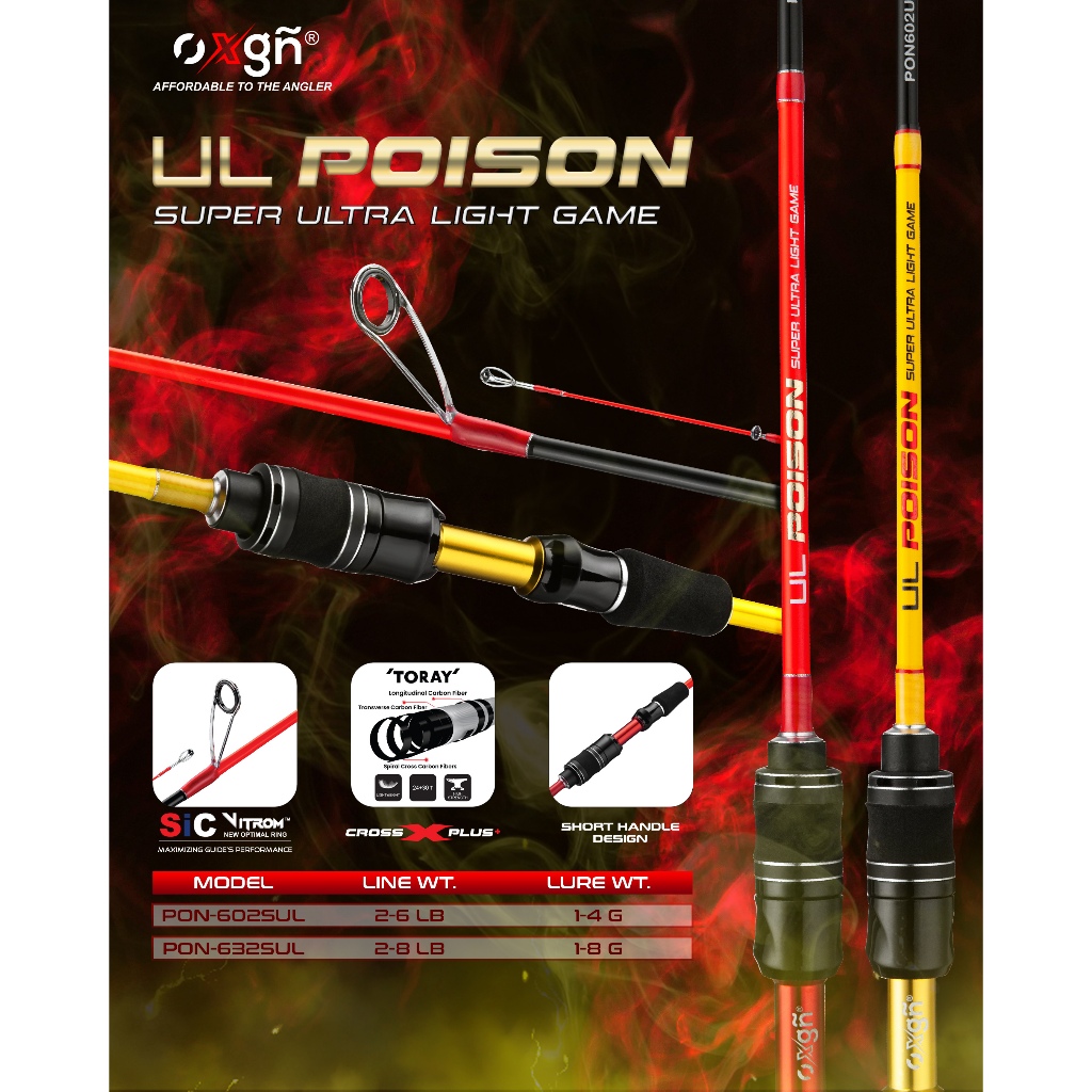 JORAN PANCING UL OXGN UL POISON 602 & 632 | 2-6 lb & 2 - 8 lb | 180 CM & 189 CM ULTRALIGHT ROD