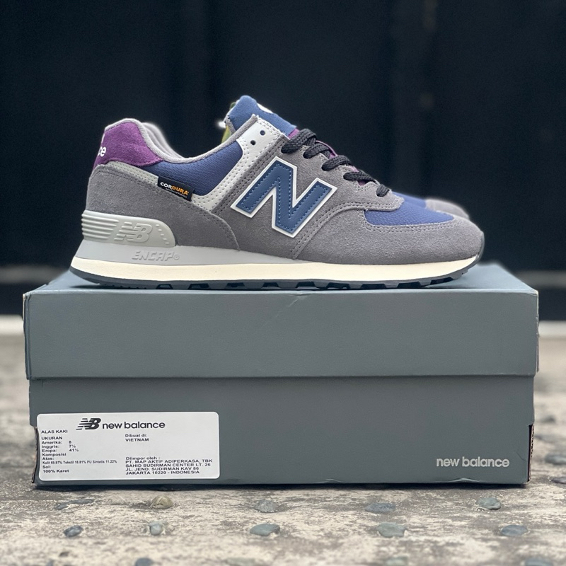 New Balance 574 Apollo Grey Navy Original Resmi