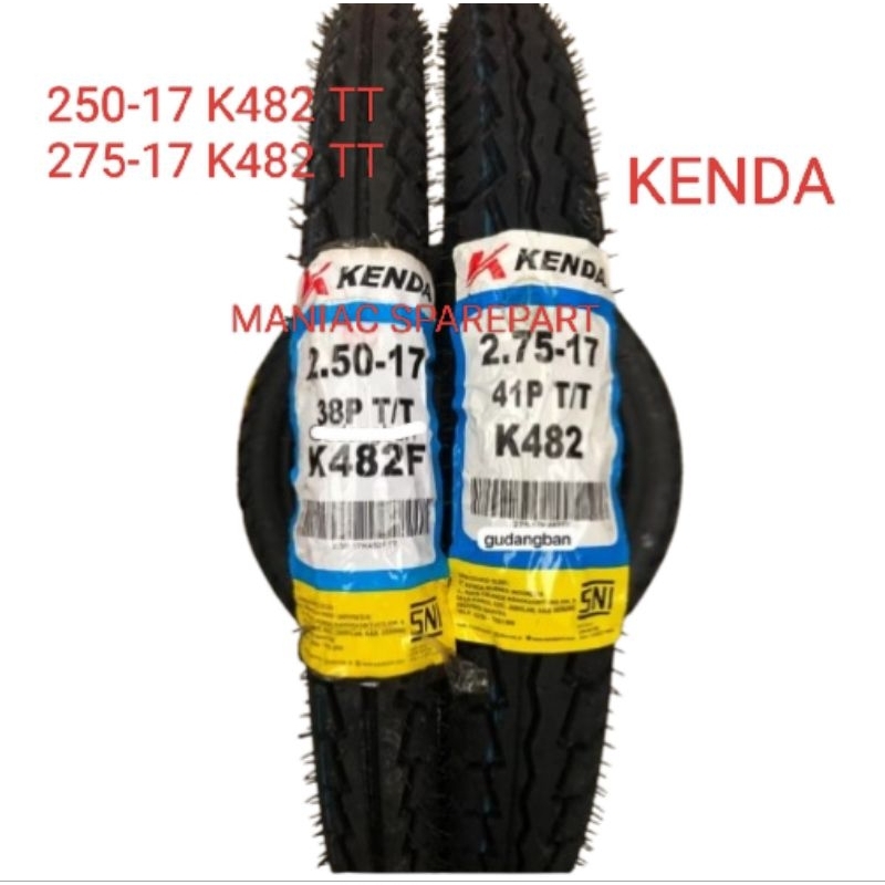 BAN LUAR MOTOR KENDA RING 17 K482 TT 250-17 275-17 UNTUK MOTOR BEBEK