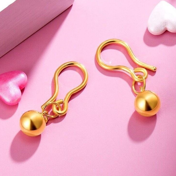 ❤️COD 17K emas asli anting Cincin telinga putaran emas