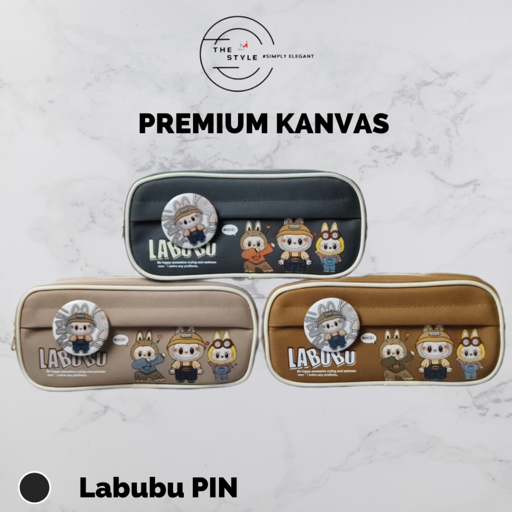 

Tempat Pensil Anak Perempuan Dan Laki-Laki Kotak Pensil Karakter Labubu Pin Premium Kanvas