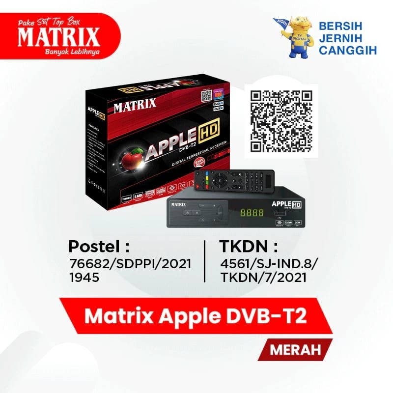 MATRIX STB Set Top Box Siaran TV digital Apple HD