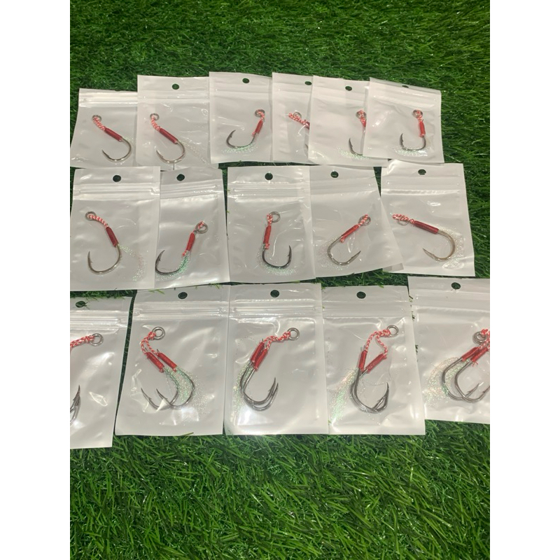 Assist hook besar single dan double ~ jig 100-250 gr | ukuran kail no 16 | kail jig