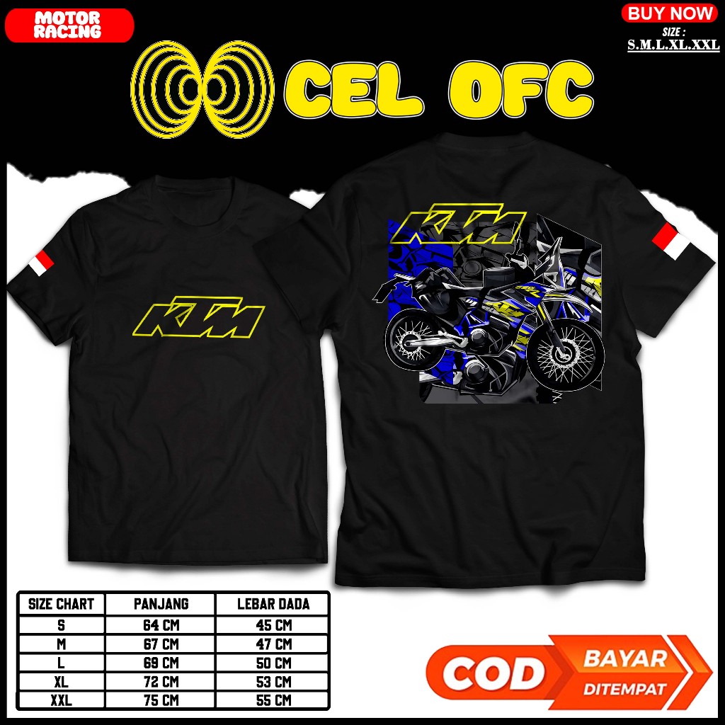 CEL OFC BAJU KAOS ATASAN KTM DISTRO ORIGINAL MURAH KAOS MEKANIK MOTOR KAOS RACING KAOS SANTAI KAOS D