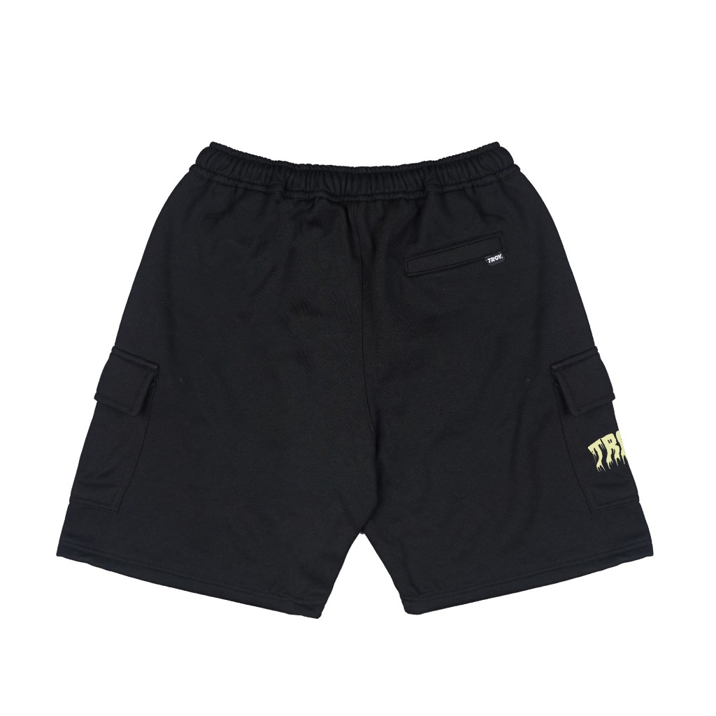 Troy Company Cargo Pants Fleece Short Pants Black Liquefy - Celana Pendek Kargo Hitam SFC 3063