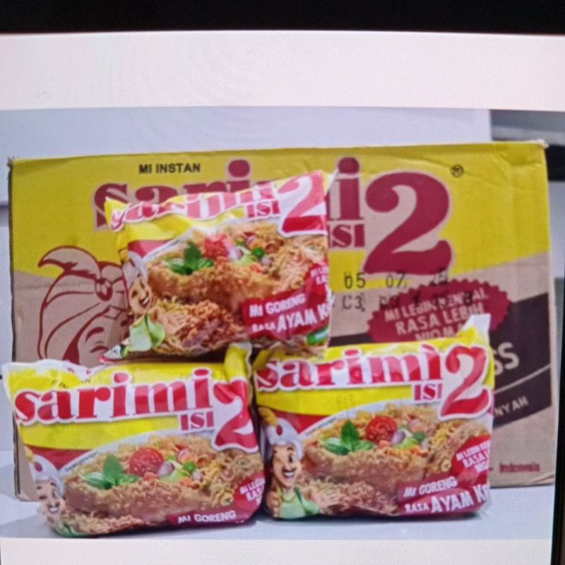 

Mi instan sarimi isi 2 mi goreng rasa ayam kremess {1Dus isi 24pcs}