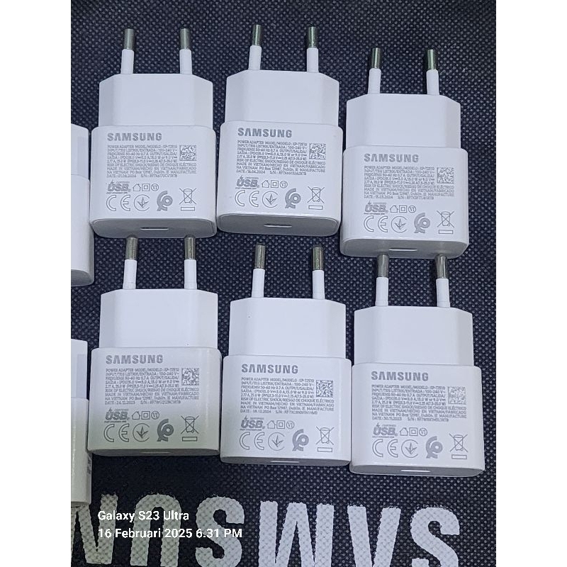 ADAPTOR CHARGER BATOK BAWAAN SAMSUNG A05S 25WATT ASLI COPOTAN ORIGINAL BEKAS