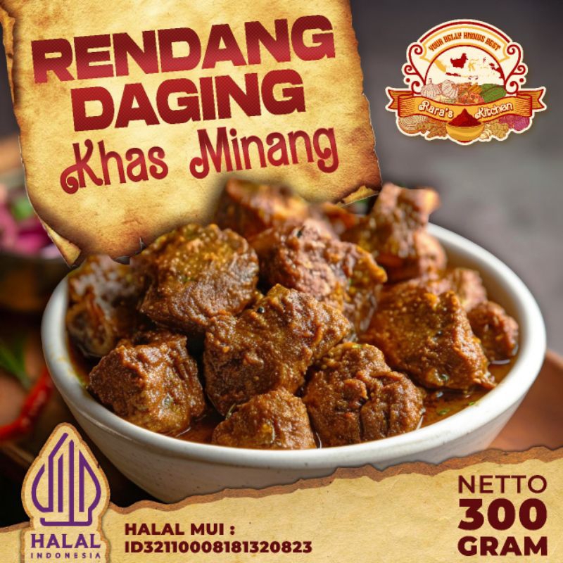 

LAUK RENDANG Minang DAGING SAPI [300GR]/SALE Rendang Vakum khas minang/Rendang Asli Resep Minang/rendang Padang/rendang bumbu legit/Rendang empuk