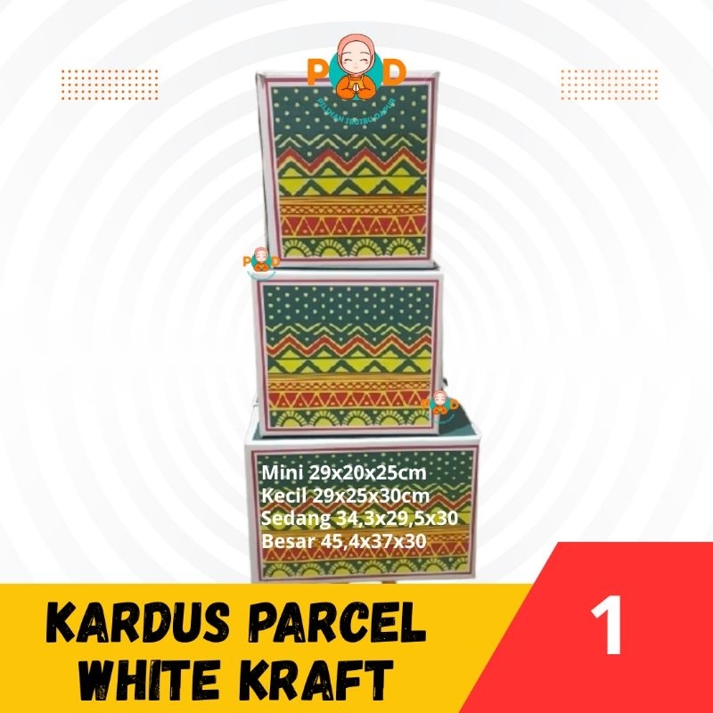 

KARDUS PARCEL HAMPERS LEBARAN WHITE KRAFT ECER SATUAN