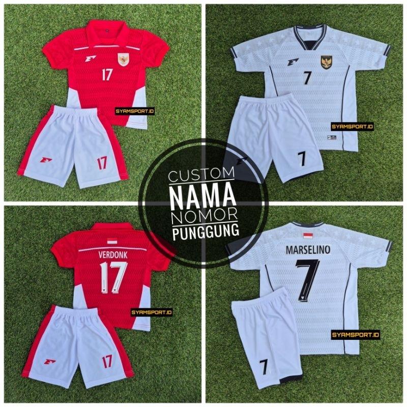 Jersey Timnas Indonesia Anak-Anak Sampai Remaja Usia 1-14 Tahun (Baju+Celana) 2025 | Jersey Timnas A