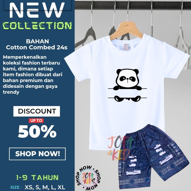 Setelan Anak Motif PANDA/Baju Setelan Anak Unisex/stelan/Setelan anak 1-9 tahun