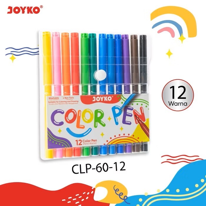 

Color Pen Marker Spidol 12 Warna Joyko CLP-60-12
