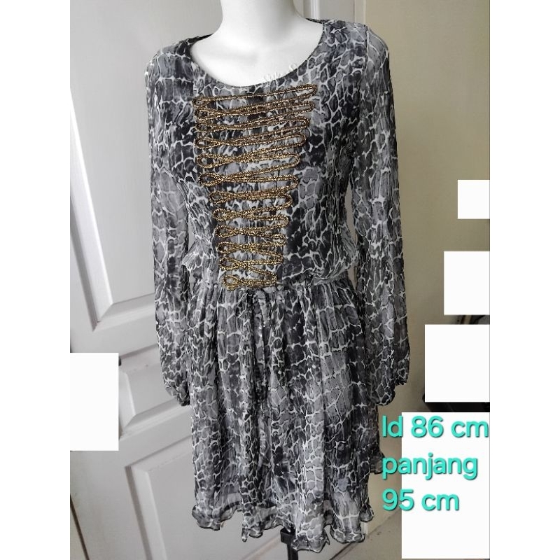 DRESS KOREA Chiffon Sifon lengan panjang baju korea