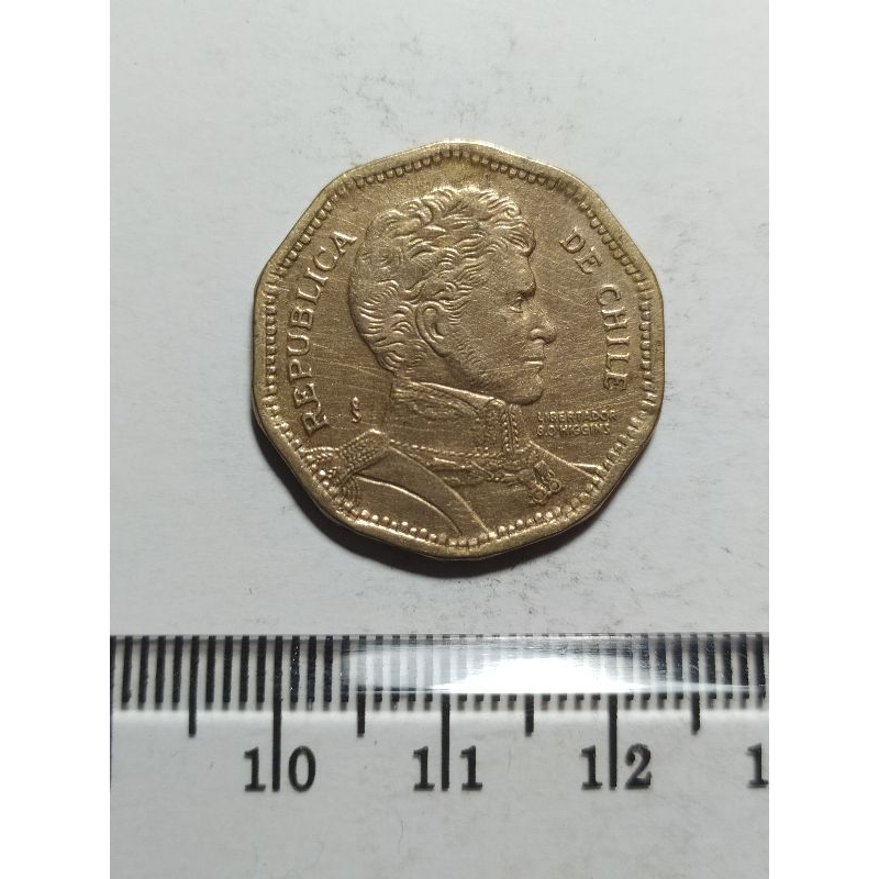 koin chile 50 pesos  tahun 1997 mh 1537