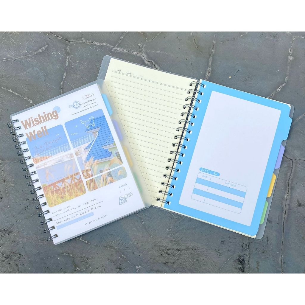 Notebook Spiral Tebal A5 Motif Gambar Wishing Well Buku Catatan Hard Cover Tebal Ring Spiral Buku Di