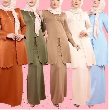 Maharani One Set Setelan Malaysia Satin Silk Baju Kurung