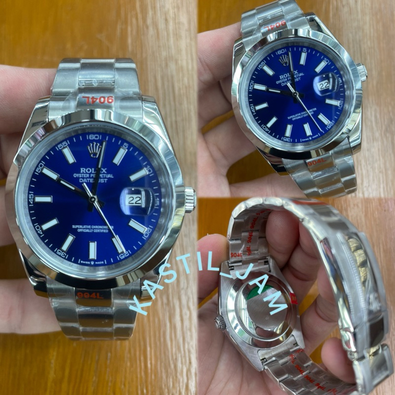 JAM TANGAN ROLEX PRIA DATEJUST 41mm SILVER BIRU AUTOMATIC JAPAN AAA #Jamtanganpria #Jamtangancowok