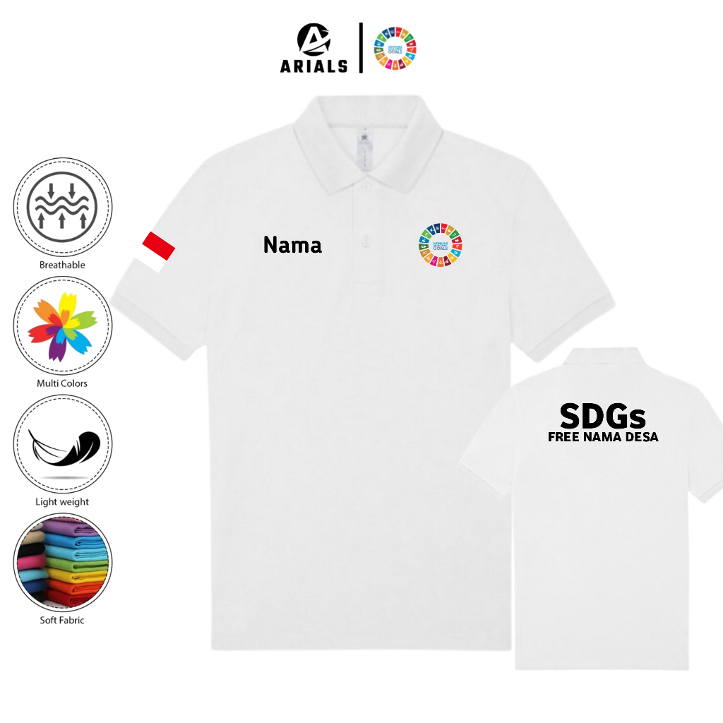 Arials Polo shirt Baju Kaos Kerah Kementerian Desa SDGs Free Nama Desa