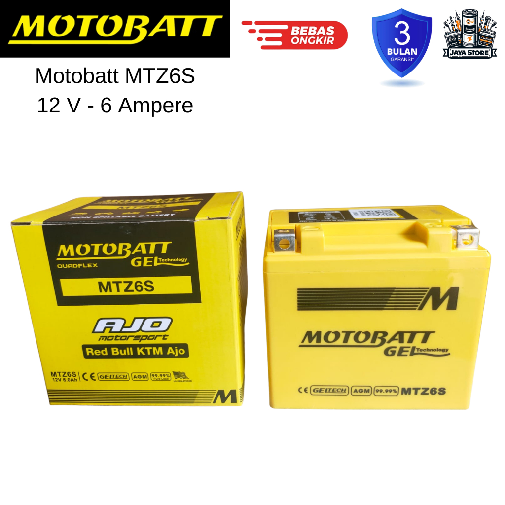 Aki Motor Beat Pop ISS, CB 150R Old/New, CB150X, PCX 150, ADV 150 Motobatt MTZ6S