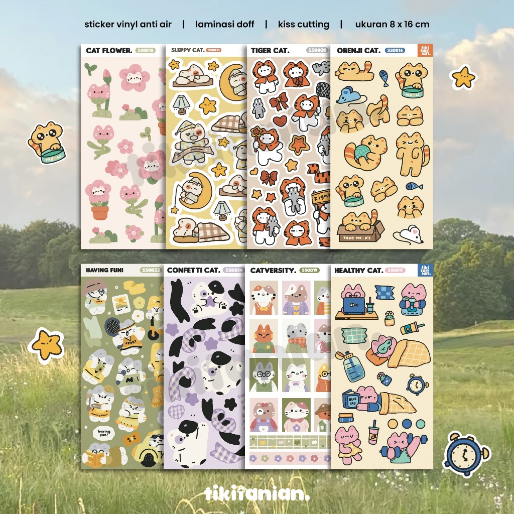 

Sticker Sheet Kucing Kucing Lucu untuk Jurnaling dan Deco by Tikitanian