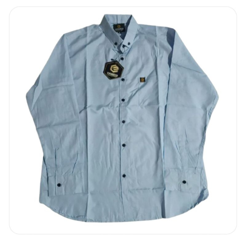 kemeja hem pria Biru Langit ice blue sky blue softblue/kemeja polos lengan panjang formal casual ade