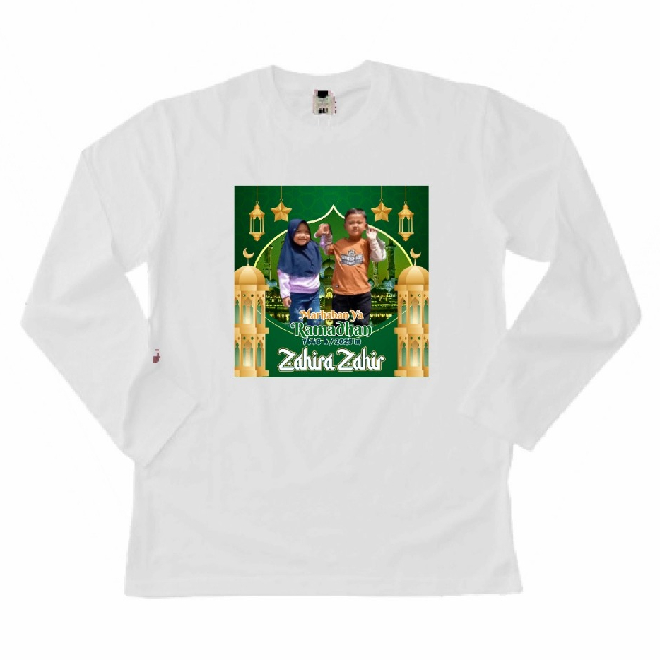 Kaos Anak lengan panjang  custom foto Tema Ramadhan