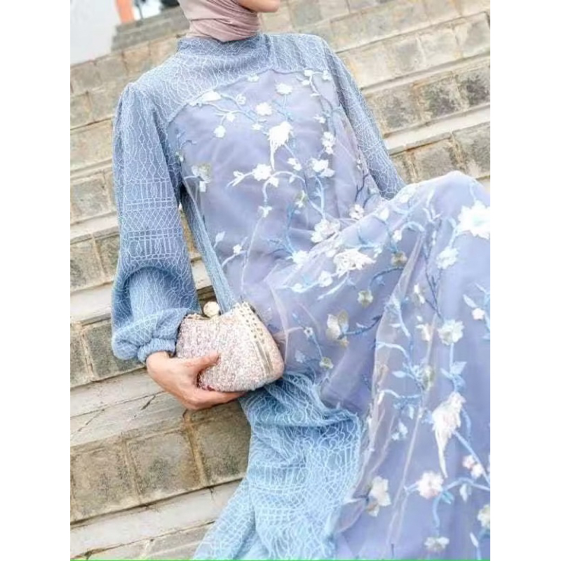 KAREEN DRESS GARDEN MIX CHANTILY LACE  DRESS KONDANGAN DRESS LEBARAN TERBARU GARDEN DRESS PESTA