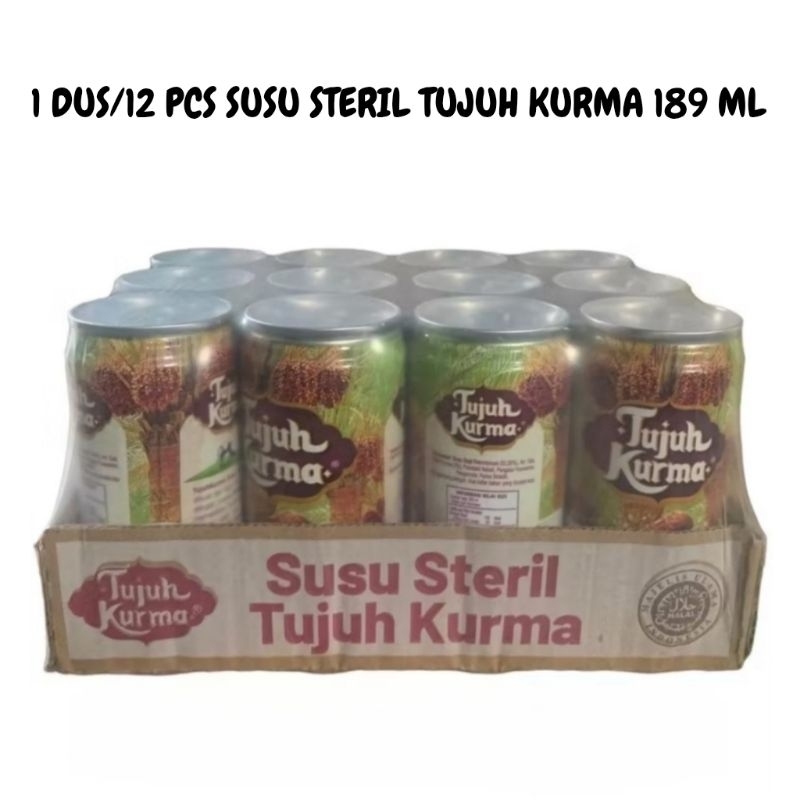 

1 Dus/12 Pcs Susu Steril Tujuh Kurma Kemasan Kaleng 189 ML NYAstore