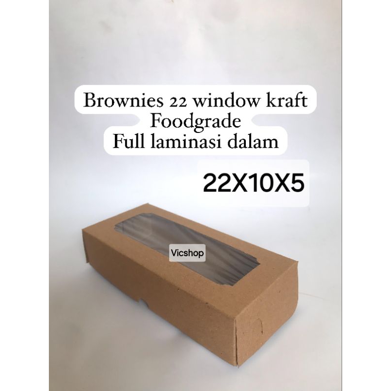 

BOX KOTAK BROWNIES DONUT KUE CAKE TAICHAN SPIKOE KARDUS COKLAT 22X10X5 GRAMASI 310