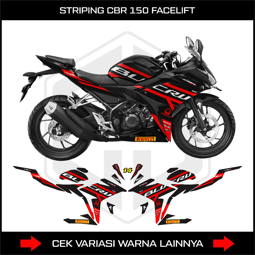 STRIPING CBR 150R FACELIFT 2016 K45N K45G /DECAL STIKER HONDA CBR 150 R