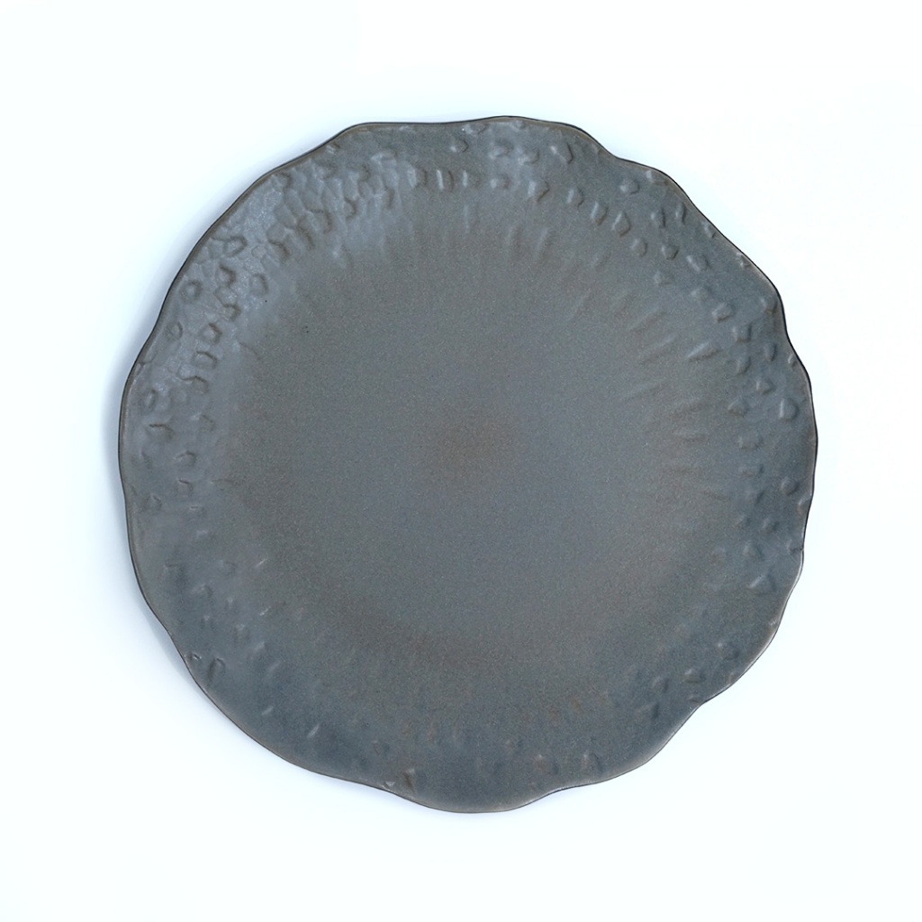 Nuanza Piring Makan Keramik Unik / Ashgrey Plate