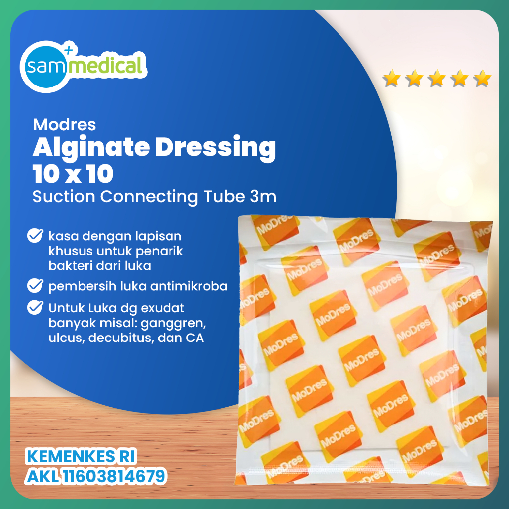 Modres Alginate Dressing - 10 x 10 cm / Foam Luka Decubitus / Modes / Plester Luka Bakar @ PER PCS