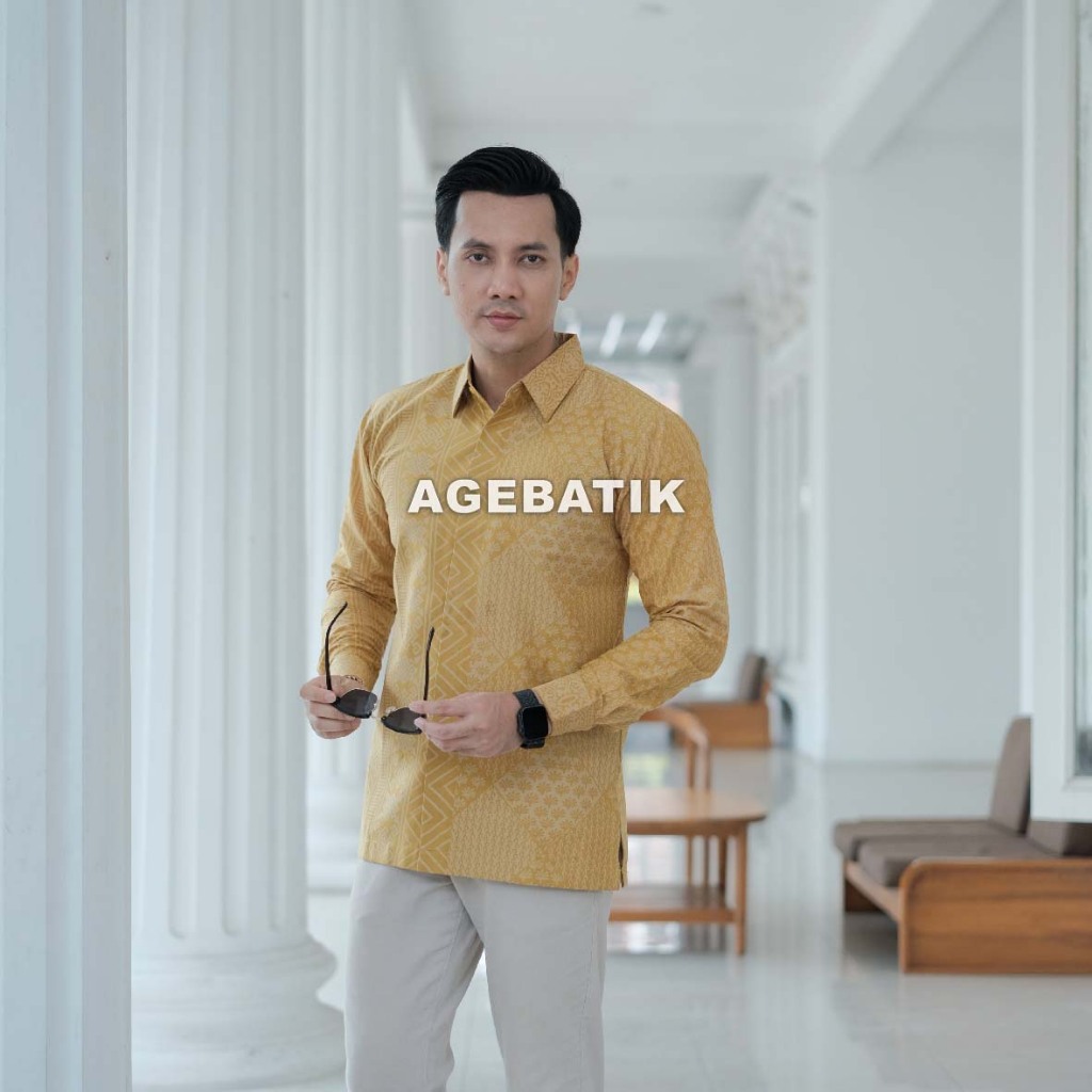 Kemeja Batik Pria Slim Fit Motif Abstrak Toraja [AGE082]