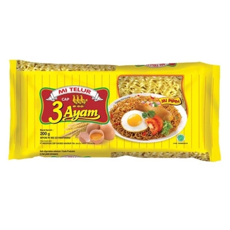 

MIE TELUR CAP 3 AYAM 200 GRAM