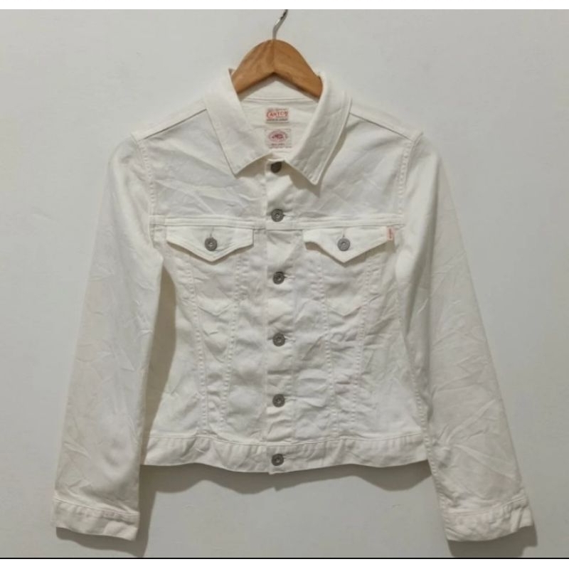 Canton Overalls x J.Press Red Label Trucker Denim Jacket Woman Made in Japan