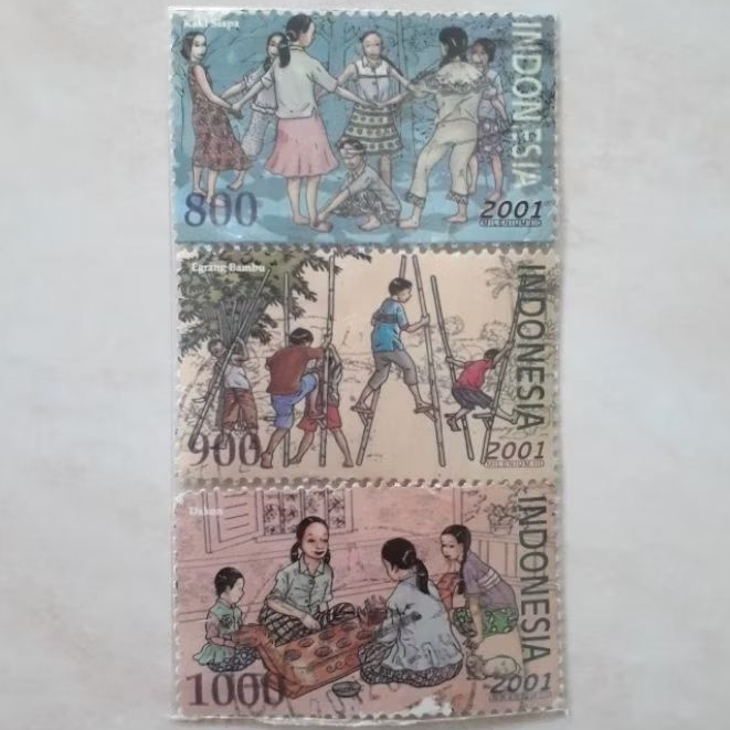 

(A) Perangko Indonesia Permainan Anak Tradisional Tahun 2001 set 3pcs