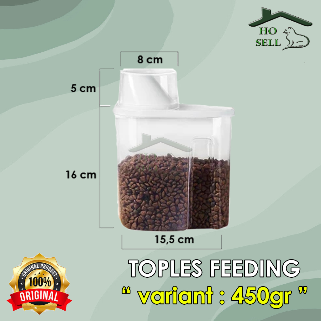 TOPLES Tempat Makan Kucing, toples makanan kucing pet food storage