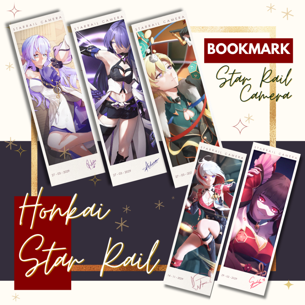 

Honkai Star Rail Bookmark - Star Rail Camera Bookmark - Pembatas Buku HSR Aventurine Acheron Sparkle Robin Topaz