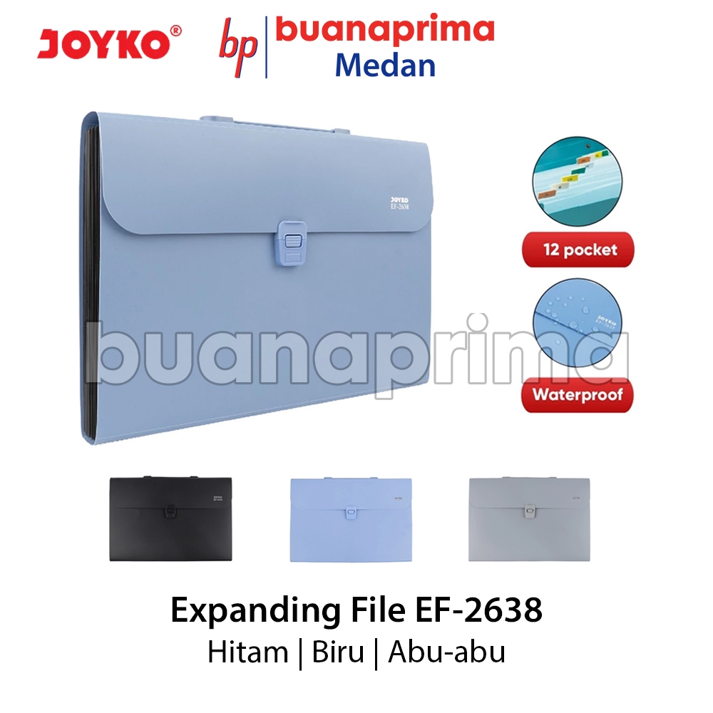 

EXPANDING FILE JOYKO Folio F4 EF-2638 12 Pocket Tas Folder Harmonika