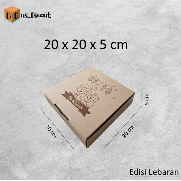 Edisi Lebaran Kardus die cut uk. 20x20x5 cm (model box pizza)