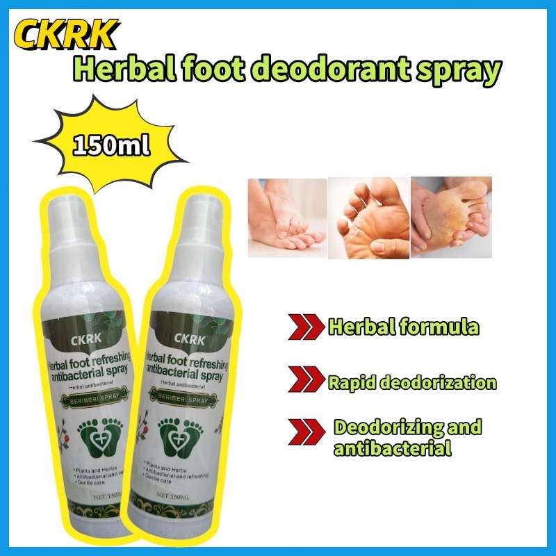 CKRK Foot Deodorant Spray for Most Foot Anti Fungal Spray Athlete Foot Natural Herbal-150ml