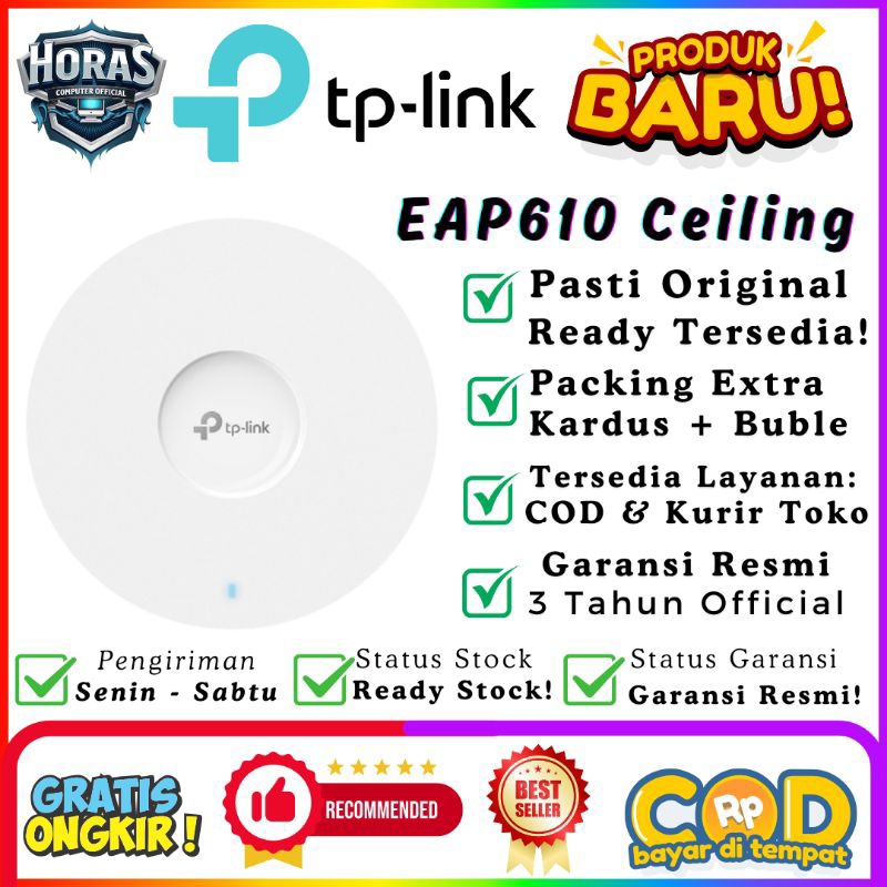 TP-Link EAP610 AX1800 Ceiling HD Omada Dual Band Gigabit Access Point