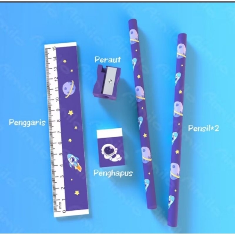 

Set Alat Tulis Lucu | Pensil, Penghapus, Penggaris, dan Peraut