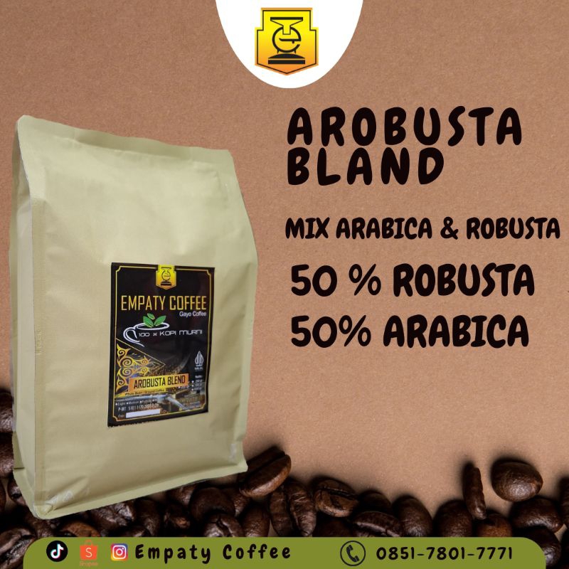 

KOPI GAYO AROBUSTA BLAND MIX ARABICA & ROBUSTA 50% || 500 gr.