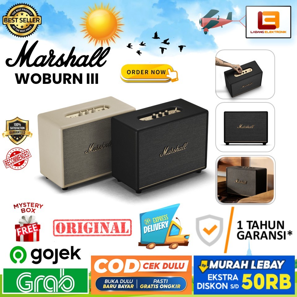 Marshall Woburn III Wireless Bluetooth Speaker - Original Speaker BERGARANSI