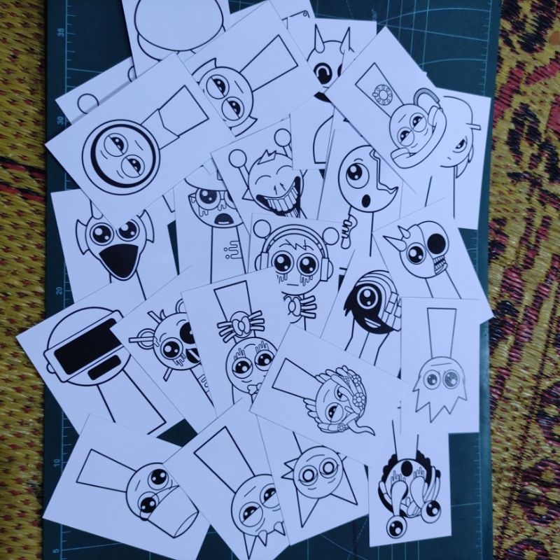 

25 lembar kertas gambar mewarnai sprunki