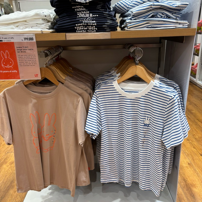 kaos t-shirt ut 70 years of miffy lengan pendek uniqlo