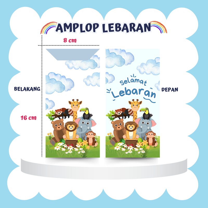 

Amplop THR lebaran animal 12pcs